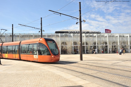 Vue du tramway Gare  Ville du Mans Alain Szczuczynski.JPG